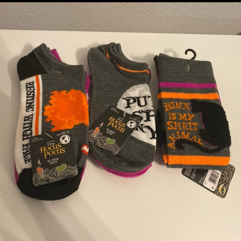 Disney Hocus Pocus Socks 5 Pr Halloween Sanderson Sisters Witches